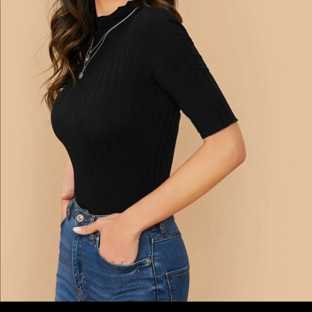 Rib-knit tee
